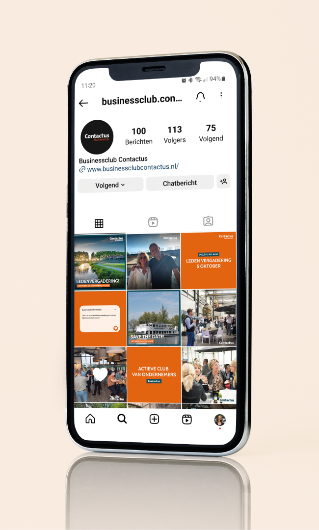 Social media feed - Contactus Businessclub - Portfolio